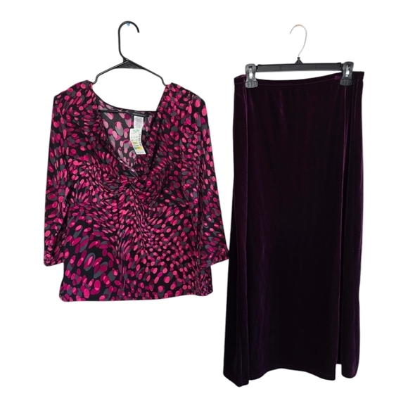 2Piece New Jonden Blouse & Studio Velvety Skirt Both Size Large Paired Together - Picture 1 of 12